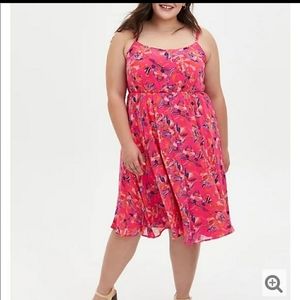 Torrid Hot Pink Floral Dress